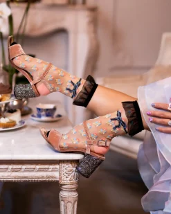Repeat Floral Ruffle Sheer Crew Sock Online