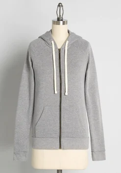 No Brand Resting Witch Face Graphic Zip-Up Hoodie Grey Hot