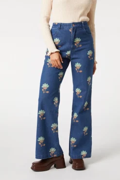 Retro Flora Flare Jean Outlet