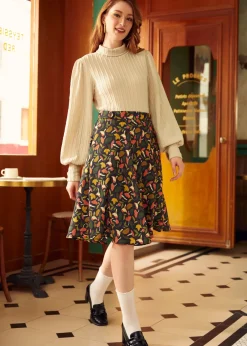 BTC Retro Rendezvous Balloon Sleeve Turtleneck Something Sandy New