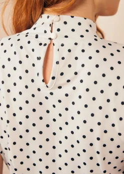 Retro Rendezvous Tie-Neck Top Zebra Splice Outlet