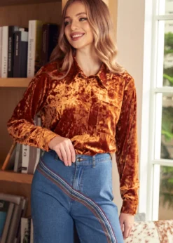 BTC Reveling in the Retro Button Down Shirt Liquid Gold Best