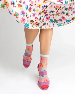 Ribbon Roses Sheer Ankle Sock Outlet