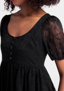 ModCloth Right Lace, Right Time Babydoll Dress Black Lace New