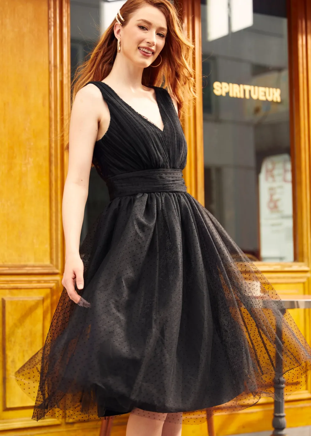 ModCloth Romantic Memories Fit And Flare Dress Black New