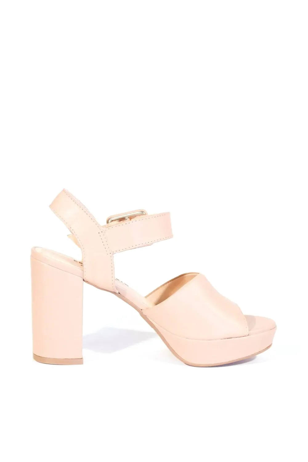 Rose Leather Platform Heels