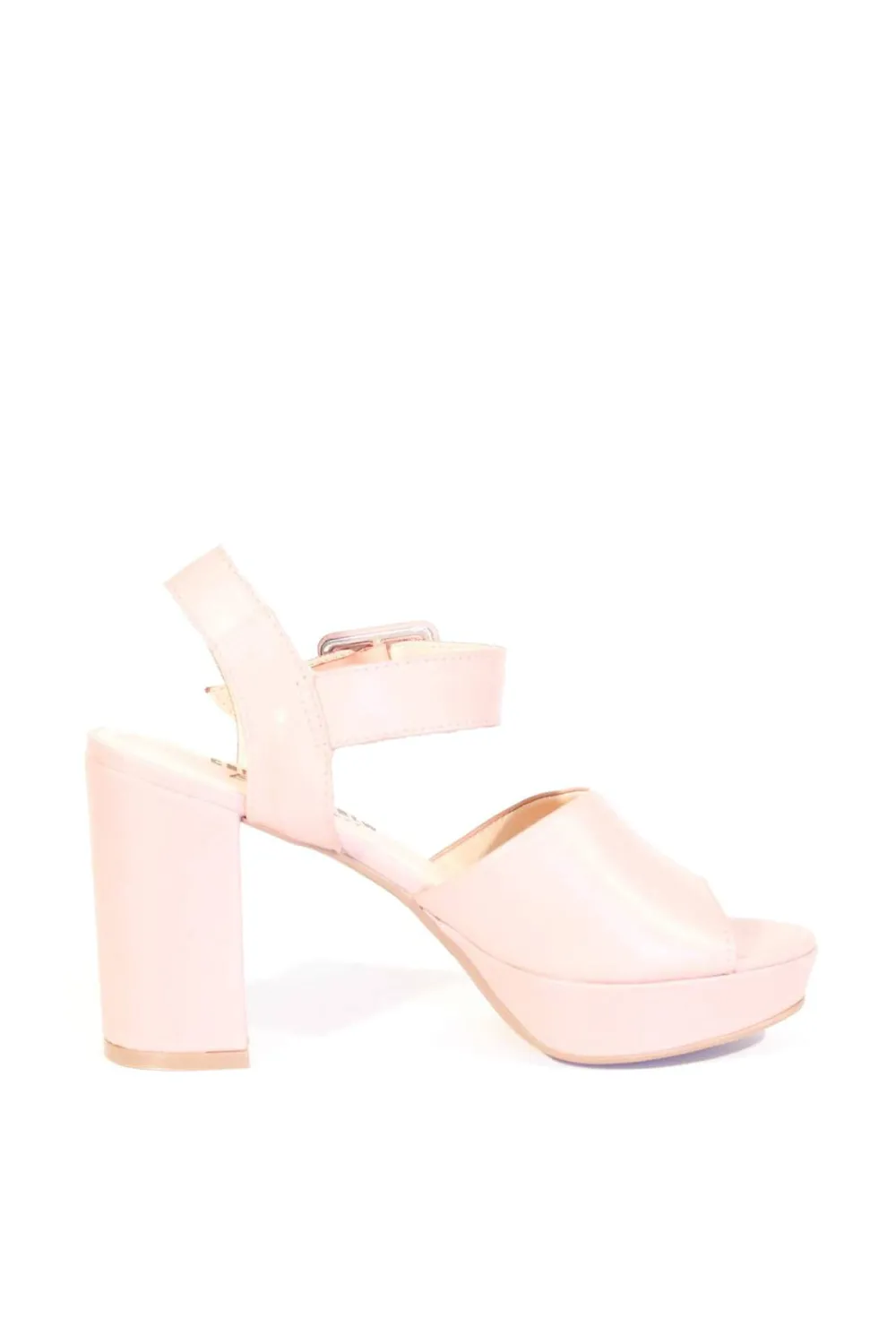 Rose Leather Platform Heels
