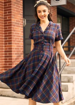 BTC Rustic Elegance Casual Dress Sailor Sea Plaid Hot