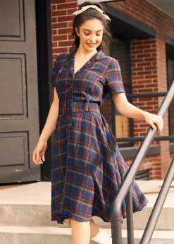 BTC Rustic Elegance Casual Dress Sailor Sea Plaid Hot