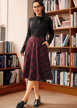 BTC Rydell High Revisited Long Sleeve Tie-Neck Top Bewitching Black Sale