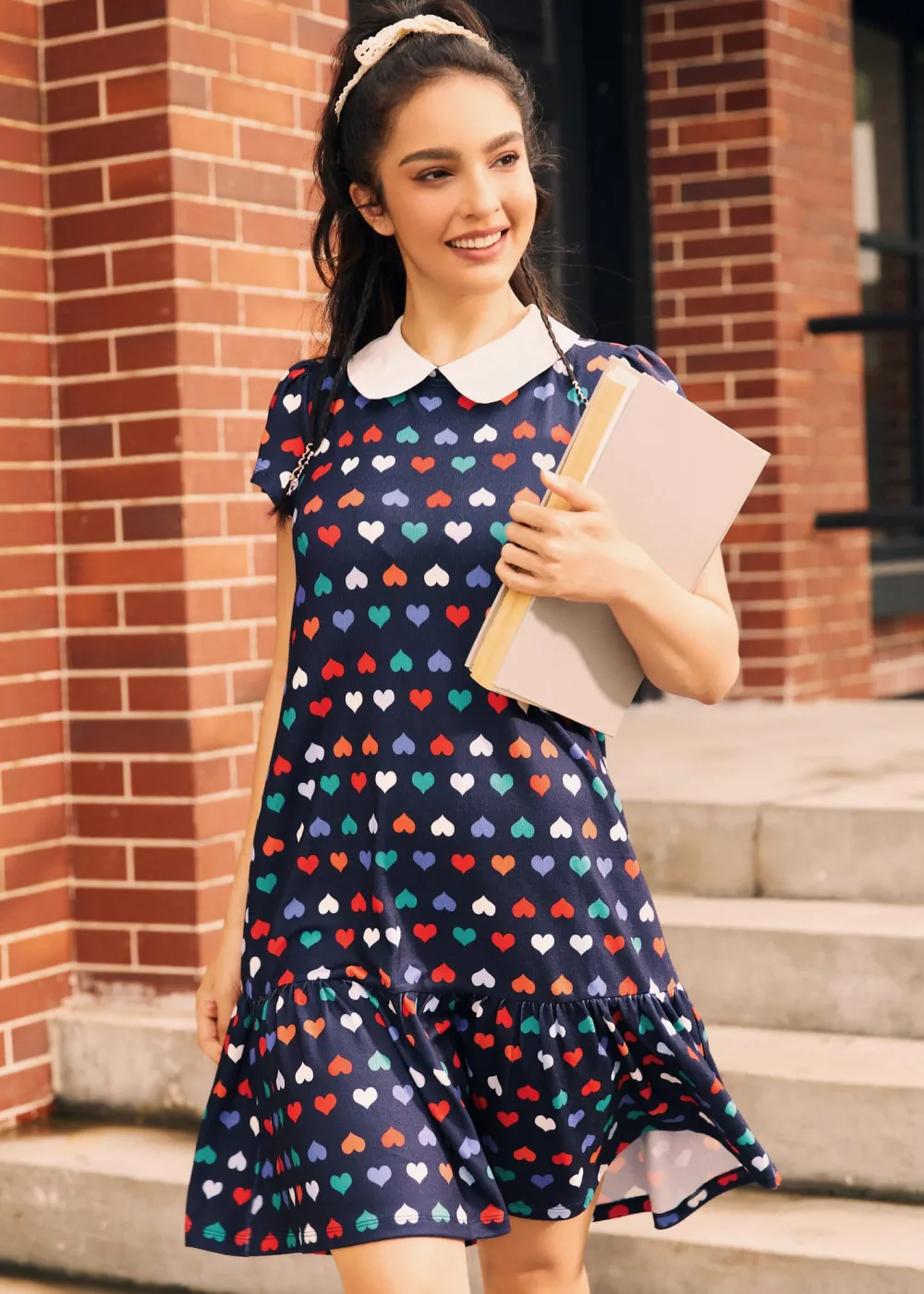 BTC School Days Collared Dress Rainbow Romance Hot