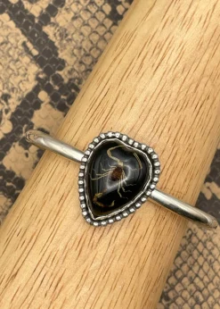 Scorpion Heart Cuff Bracelet Black
