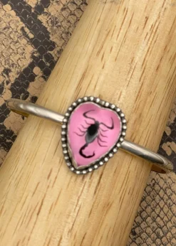 Scorpion Heart Cuff Bracelet Pink Outlet