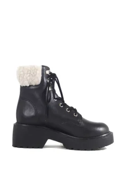 Seal Combat Boots with Shearling New