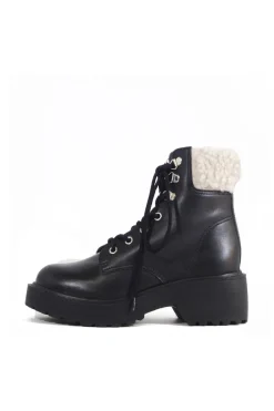 Seal Combat Boots with Shearling New