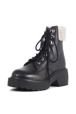 Seal Combat Boots with Shearling New