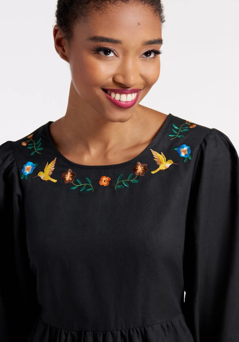 Princess Highway Searching For Something Sweet Smock Dress Black Discount