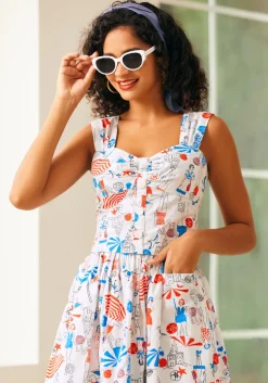 BTC Seaside Mosaic Sleeveless Shirt Bathing Beauties