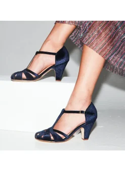 Sergi Velvet T-Strap Heels Clearance