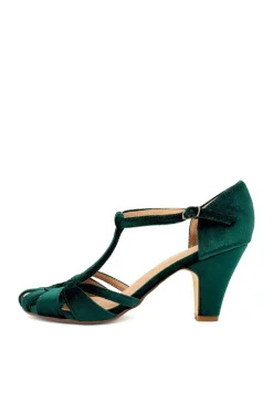 Sergi Velvet T-Strap Heels Clearance