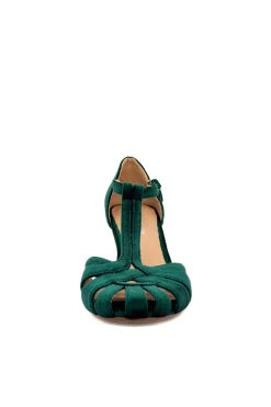 Sergi Velvet T-Strap Heels Clearance