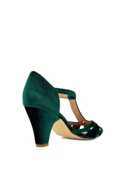 Sergi Velvet T-Strap Heels Clearance
