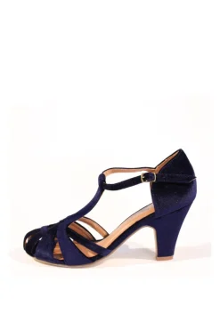 Sergi Velvet T-Strap Heels Clearance