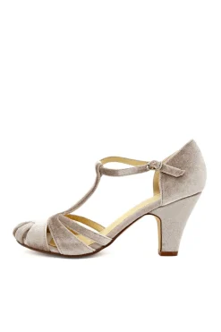 Sergi Velvet T-Strap Heels Clearance