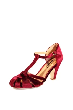 Sergi Velvet T-Strap Heels Clearance