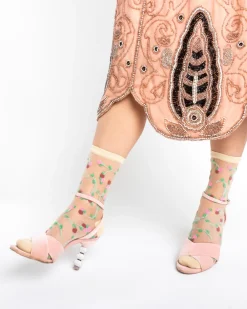 Sheer Rosettes Crew Sock Outlet