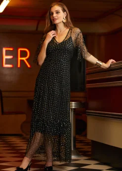 Hangzhou HS Fashion Corporation Ltd. Shimmer and Swish Midi Dress Black Online