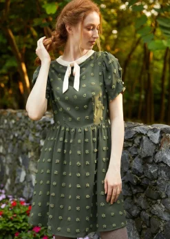 Sitting Pretty Collar Dress Olive Orchard Hot