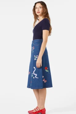 Dangerfield US Snake Embroidered Skirt Hot