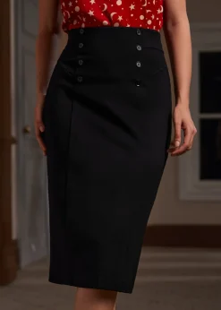 BTC Speakeasy Soirée Pencil Skirt Bewitching Black Clearance