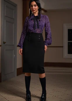 BTC Speakeasy Soirée Pencil Skirt Bewitching Black Clearance