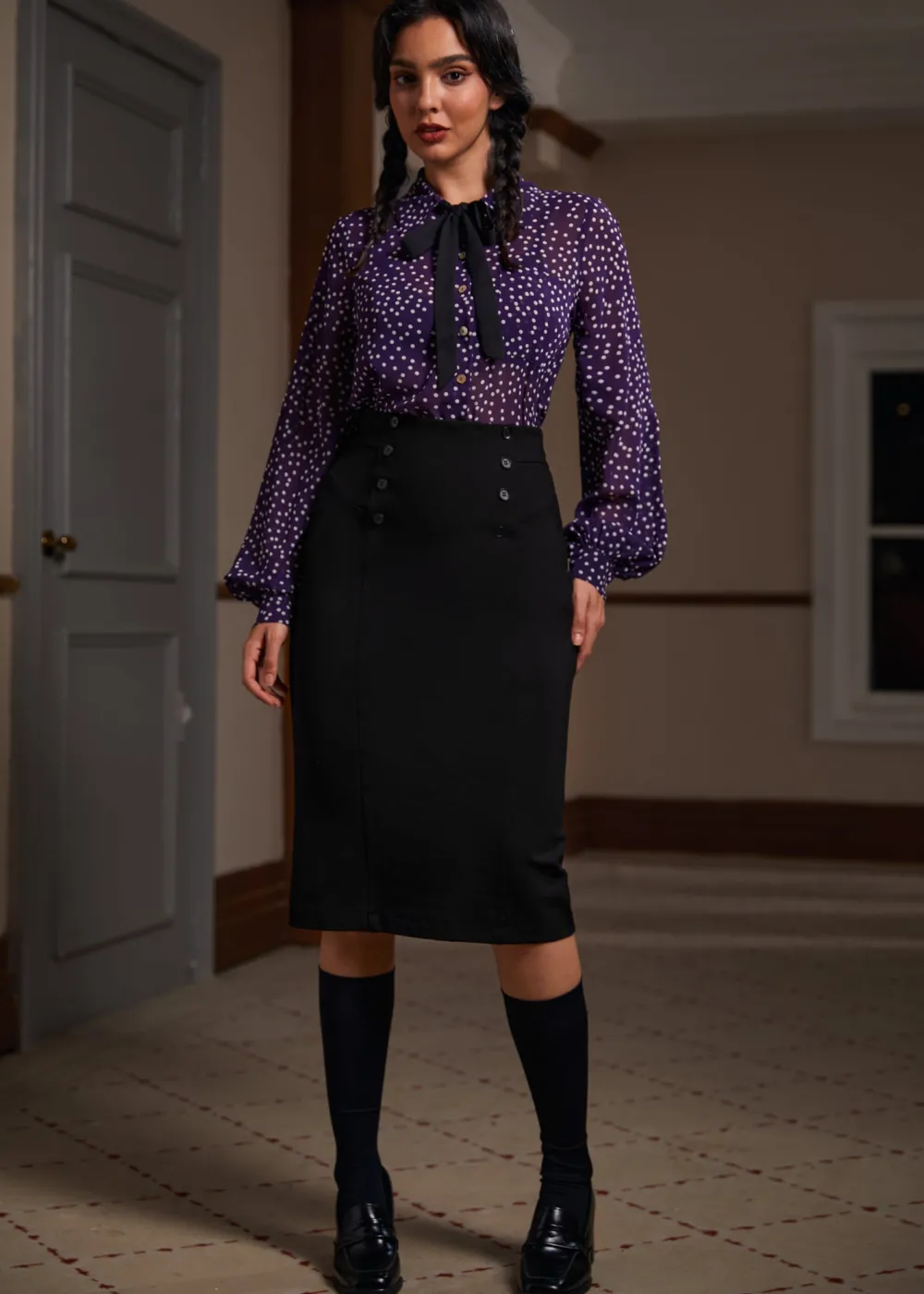 BTC Speakeasy Soirée Pencil Skirt Bewitching Black Clearance