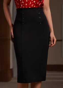 BTC Speakeasy Soirée Pencil Skirt Bewitching Black Clearance