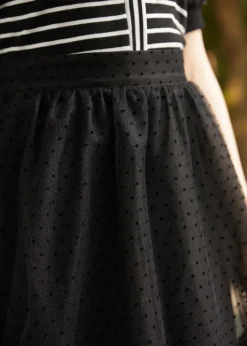 ModCloth Spotted Across The Room Skirt Black New