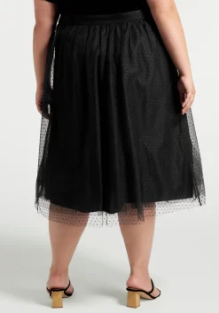 ModCloth Spotted Across The Room Skirt Black New