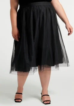 ModCloth Spotted Across The Room Skirt Black New