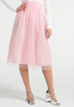 ModCloth Spotted Across The Room Skirt Pink Discount
