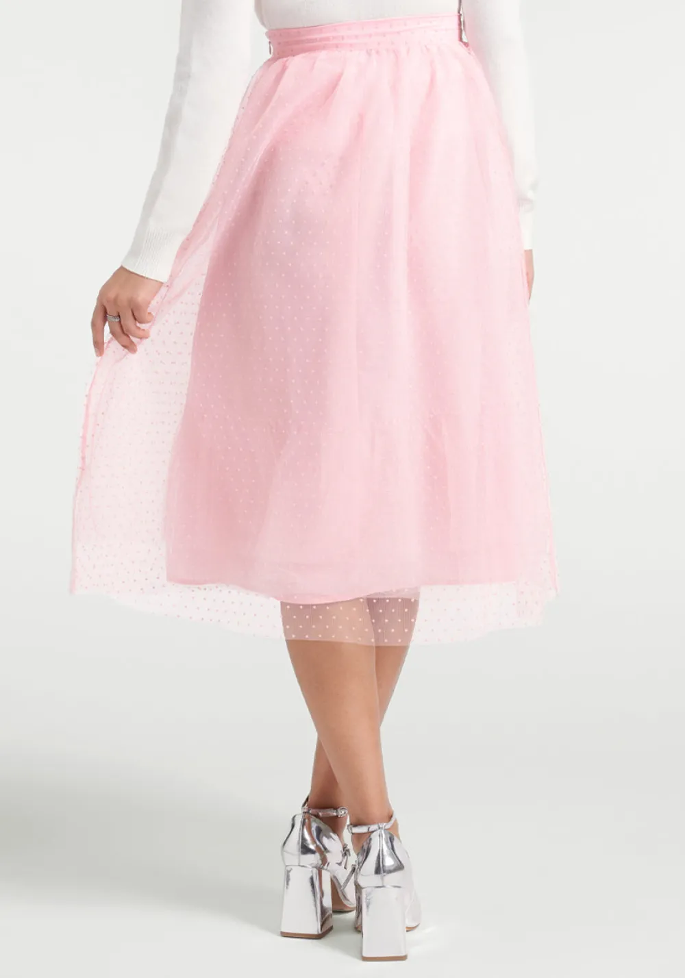 ModCloth Spotted Across The Room Skirt Pink Discount