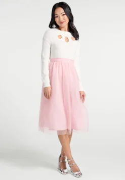 ModCloth Spotted Across The Room Skirt Pink Discount