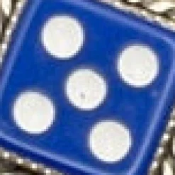 Sterling Silver Dice Ring Blue 5 New