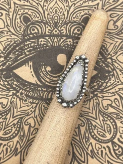 Sterling Silver Moonstone Ring White Sale
