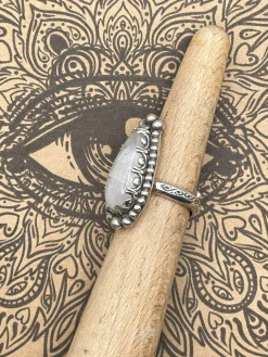 Sterling Silver Moonstone Ring White Sale