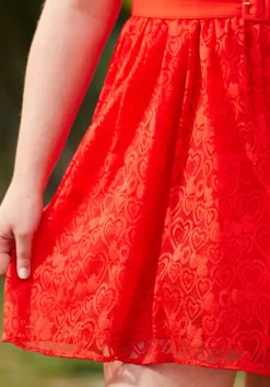 ModCloth Strappy Go Lucky Fit And Flare Mini Dress Red Heart Lace Online