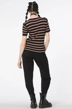 Stripey Peach Collar Knit Online