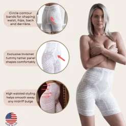 Style 6207 | No Roll High Waist Lace Thigh Slimmer with Extra Firm Support Discount
