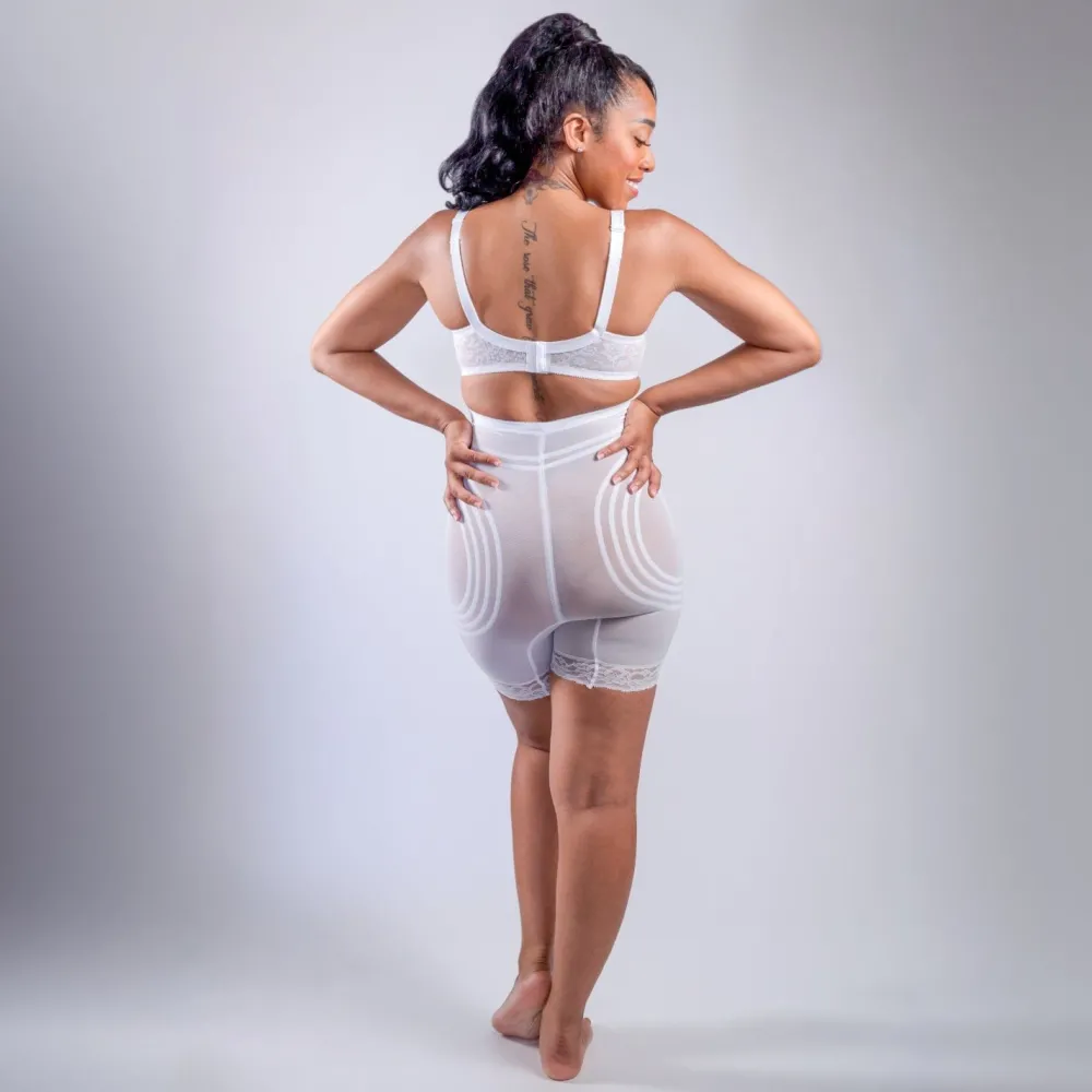 Style 6209 | Breathable High Waist Thigh Slimmer | No Roll Power Mesh Hourglass Shaper | Firm to Extra Firm Support Discount